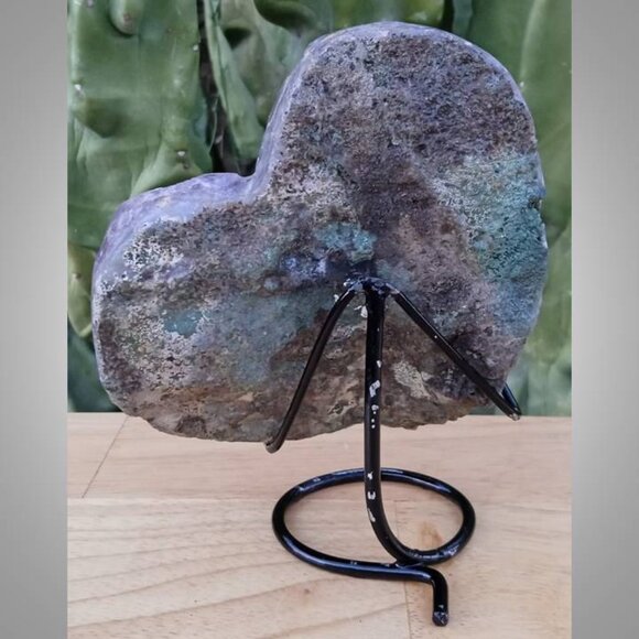 AMETHYST heart with stand stone crystal rock FEBRUARY birthstone STRESS 01 - Picture 6 of 9
